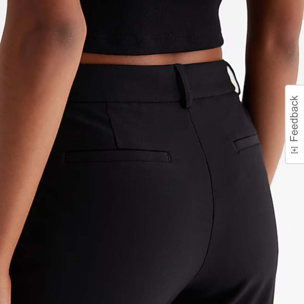 Black Women's Pants express barely bootcut mid rise w/ split back 8 LONG NWT - Picture 2 of 11